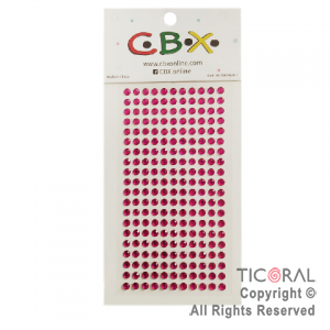 STICKERS STRASS AUTOADHESIVOS FUCSIA X 30 PLANCHAS